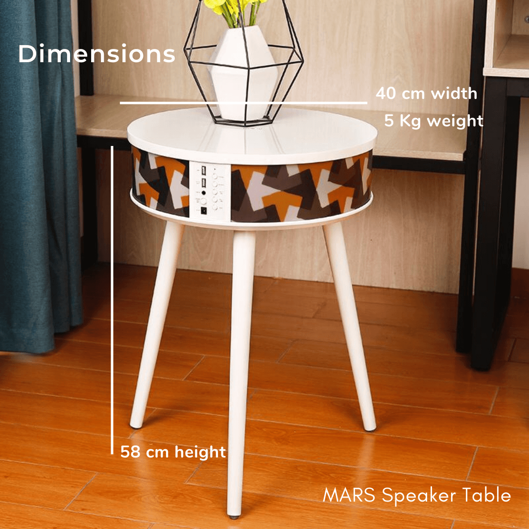 MARS Bluetooth Speaker Table with LED Lights