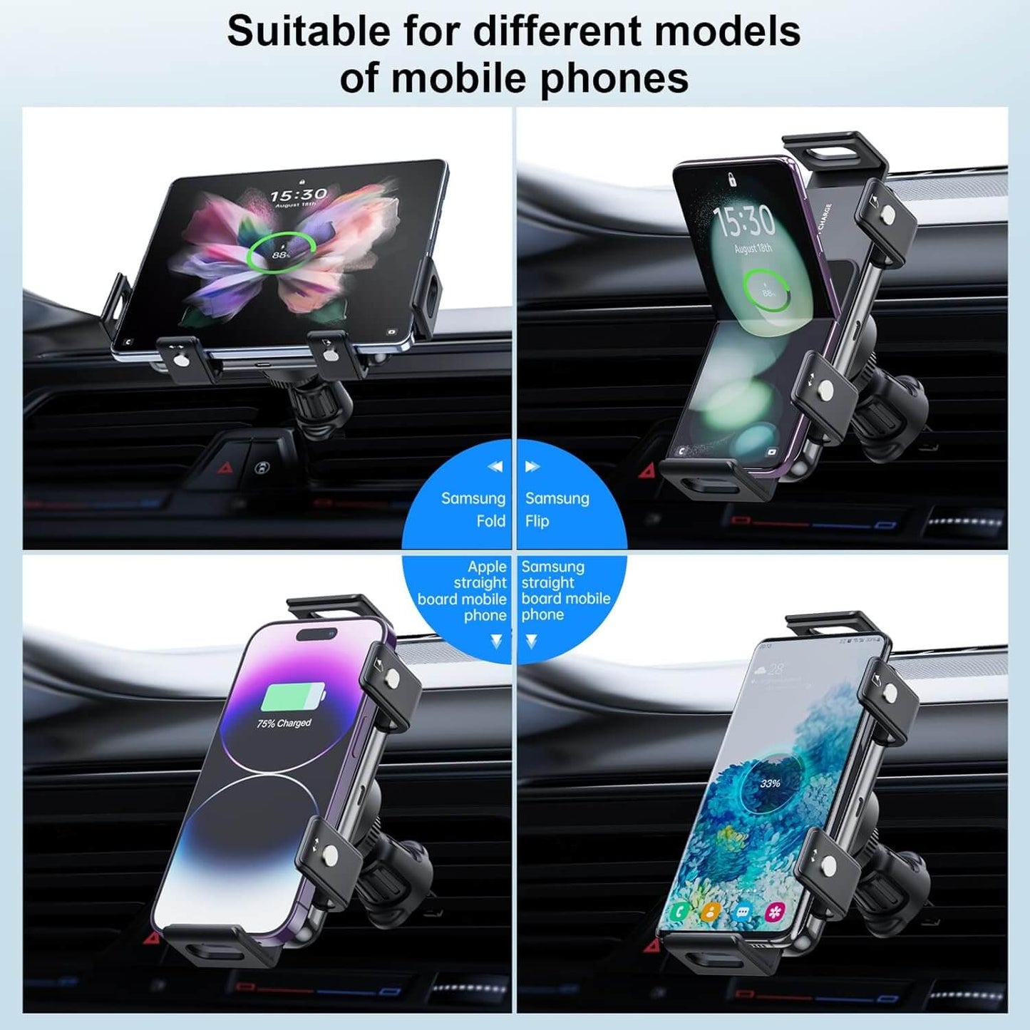 Z1 Wireless Car Charger with 15W Fast Charging