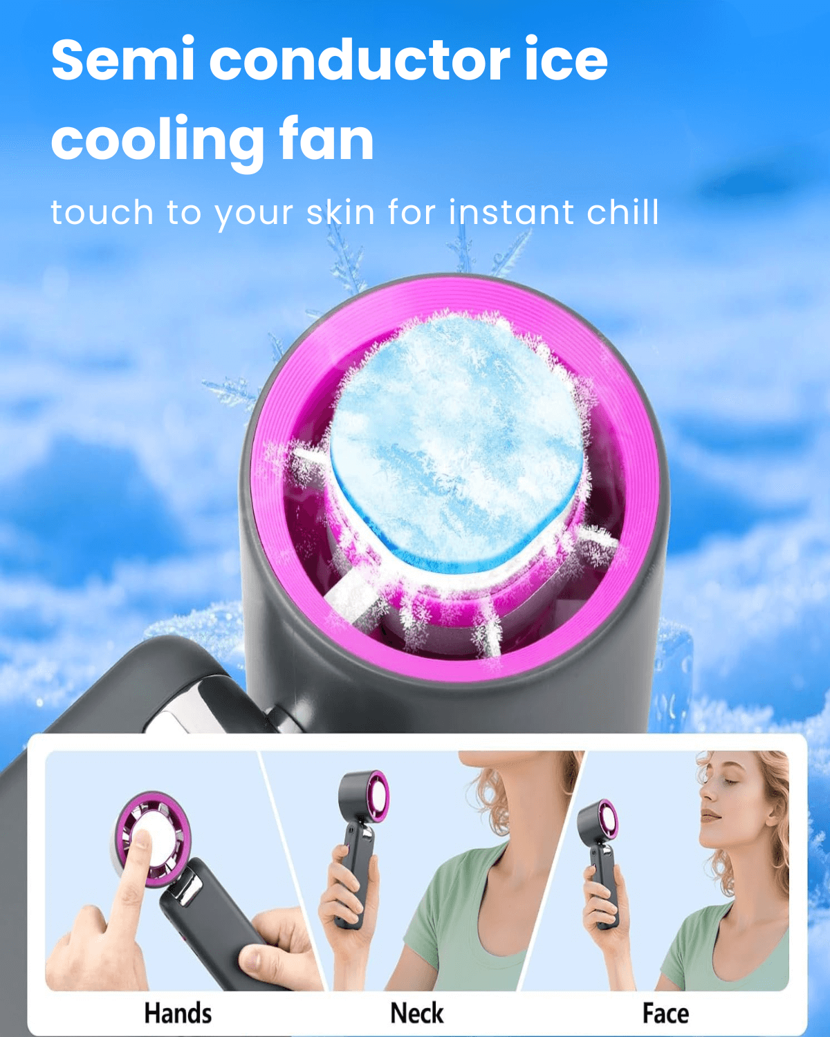 Mini Portable Handheld Fan with Ice Cooling