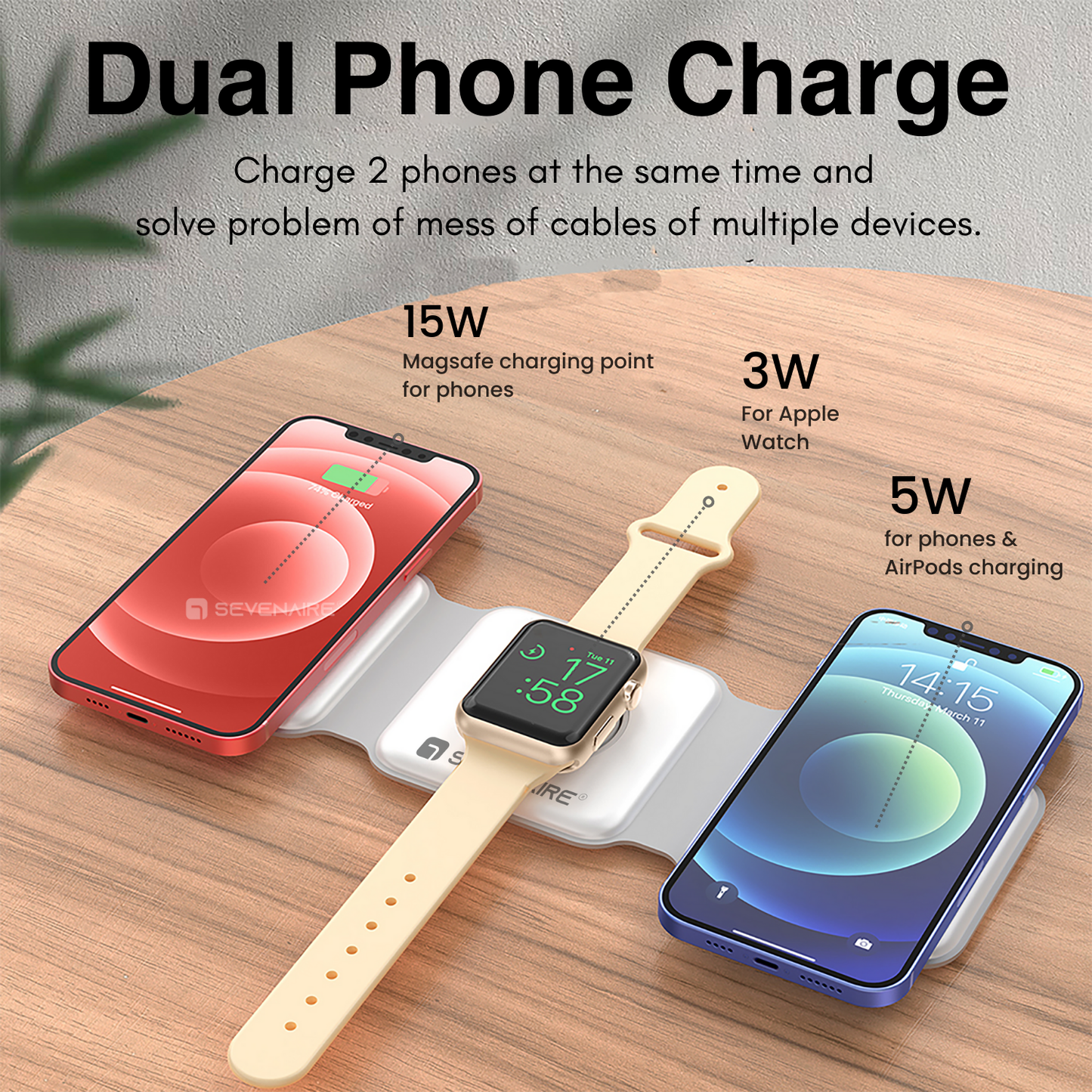 MagCharge 3-in-1 Foldable Wireless Charger (D1900)