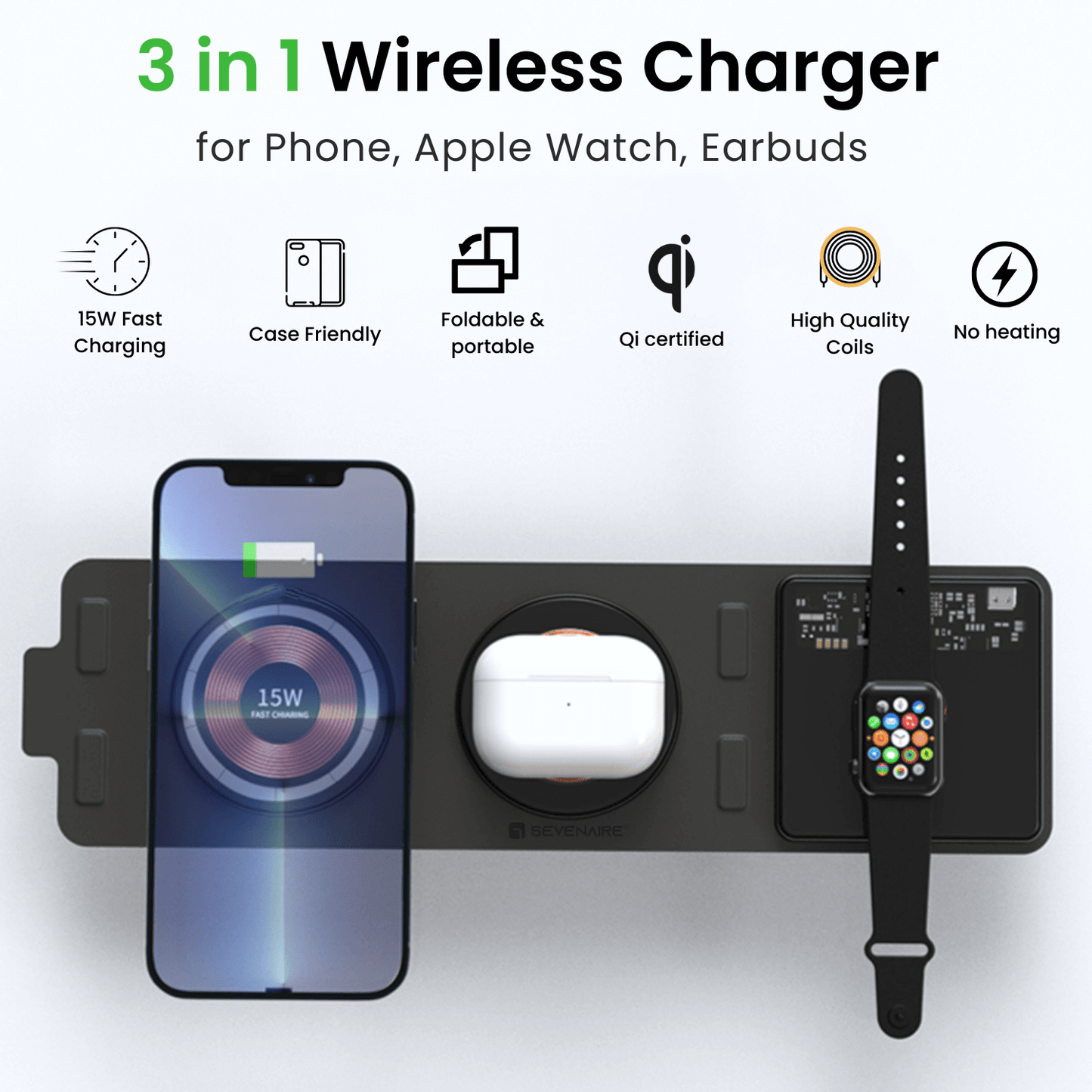 MagCharge 3-in-1 Foldable Wireless Charger (D2050)