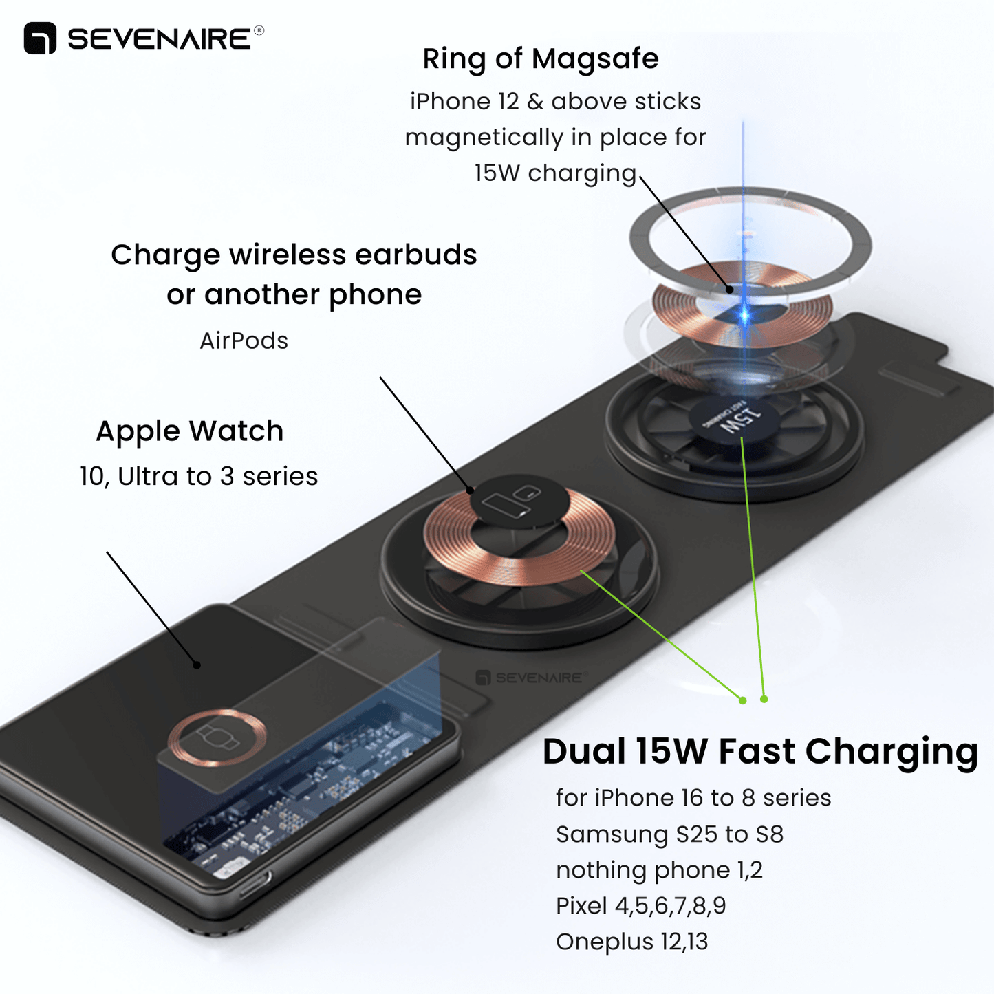MagCharge 3-in-1 Foldable Wireless Charger (D2050)