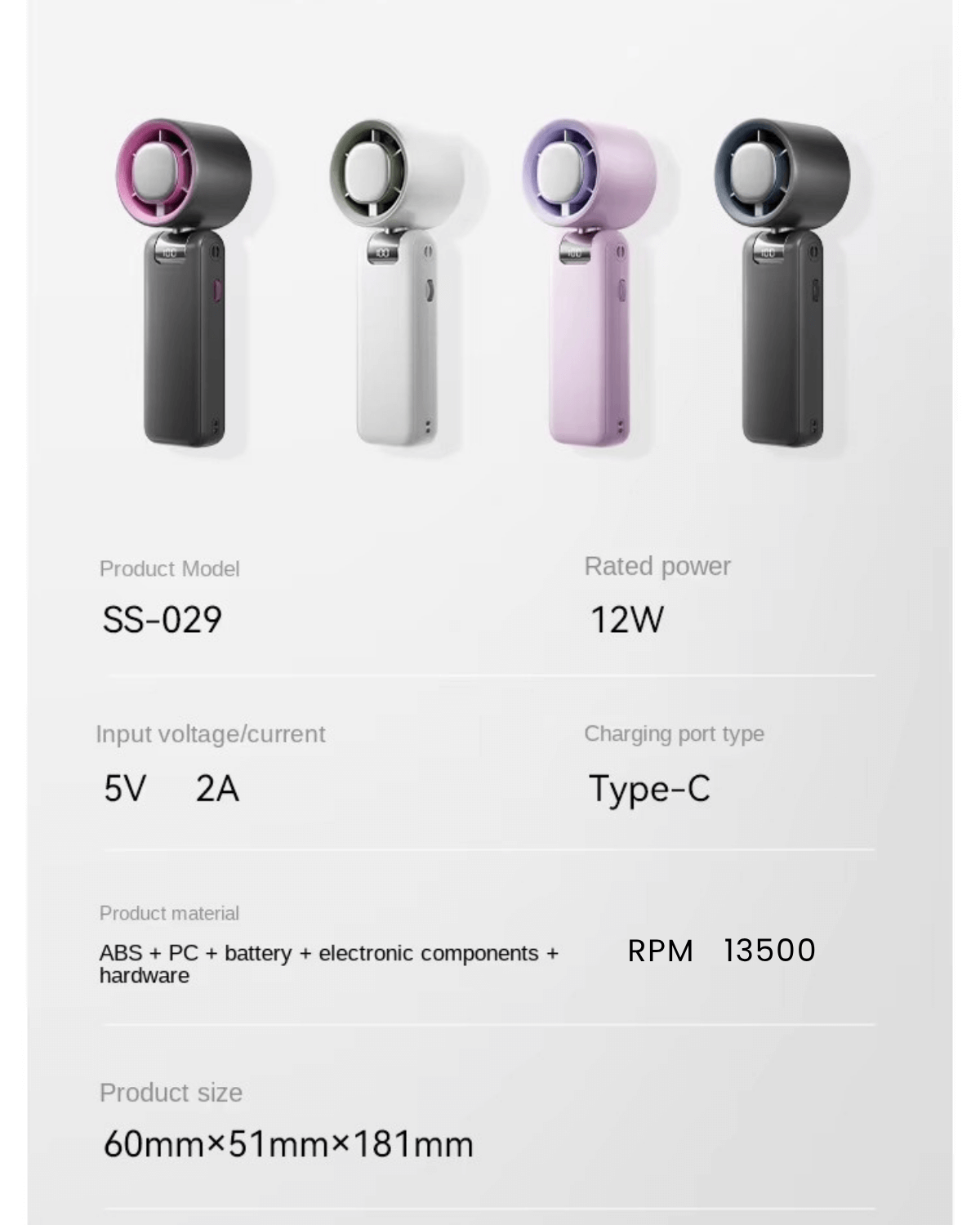 Mini Portable Handheld Fan with Ice Cooling