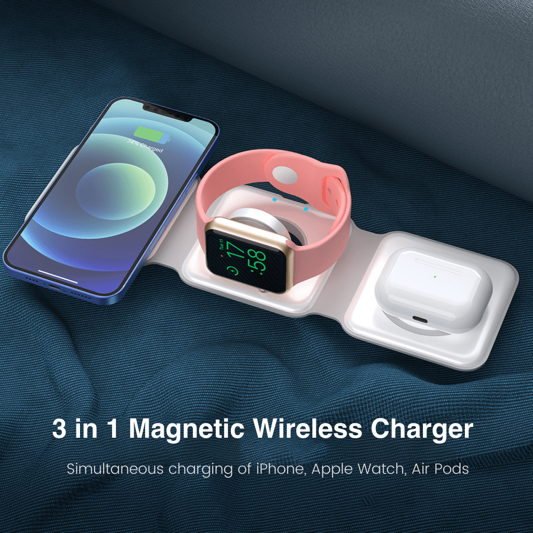 MagCharge 3-in-1 Foldable Wireless Charger (D1900)