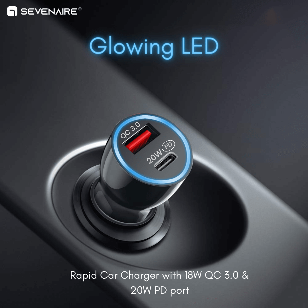 QC-PD Port Rapid Car Charger with 20W Fast Charging