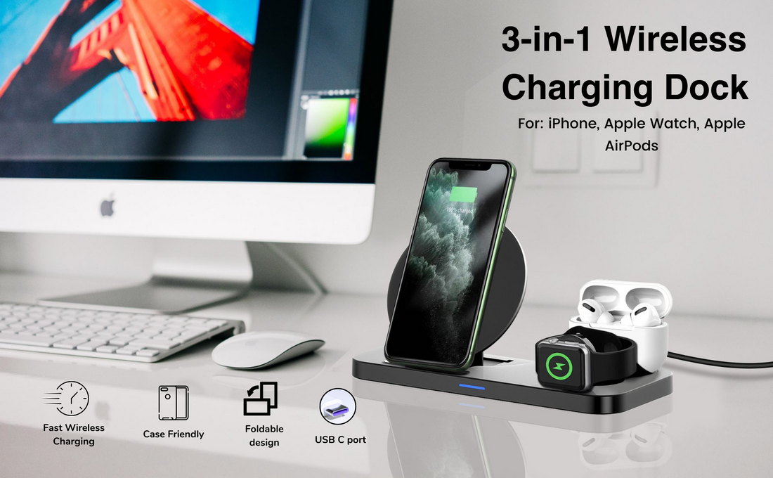 3 in 1 Apple Wireless Charger D1700 by Sevenaire