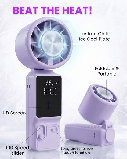 SS39 Portable Handheld Fan with Ice Touch Cooling