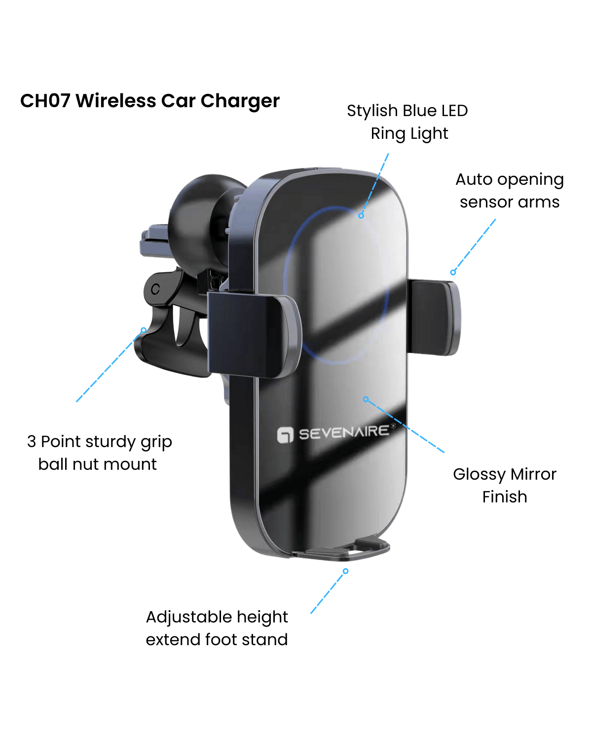 CH07 Wireless Car Charger 15W Fast Charging