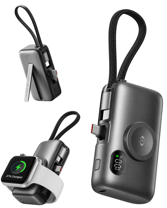P75 Dual Port 3-in-1 Powerbank w Apple Watch Charger- 10,000mAh