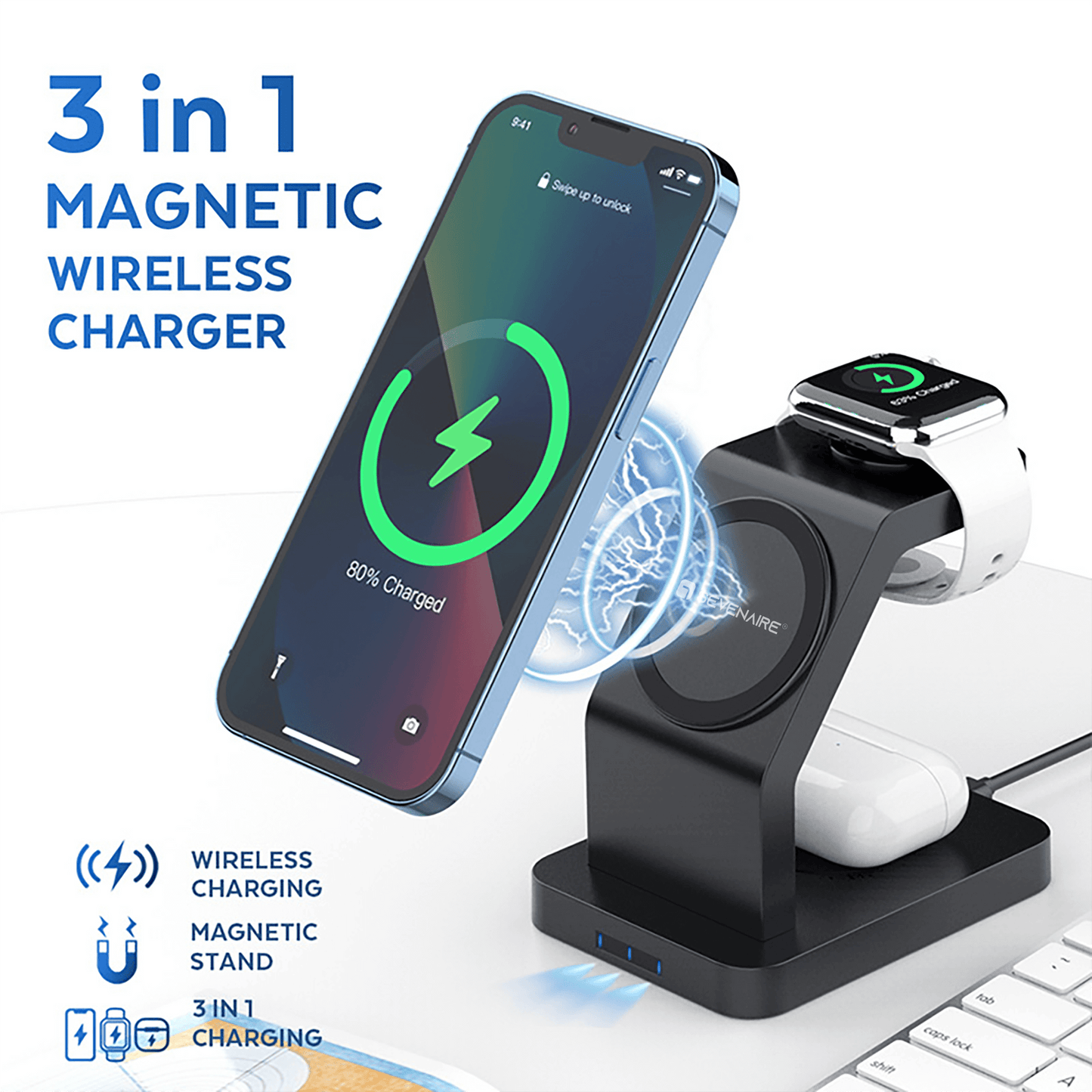 MagCharge 3-in-1 Wireless Charging DOCK (D1870)