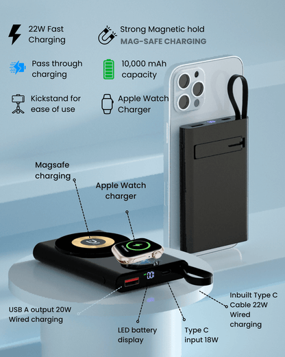 P130 2-in-1 Magsafe Power Bank with Apple Watch Charger