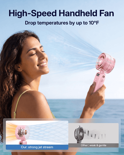 Portable Handheld Mist Fan with LED Display (S42)