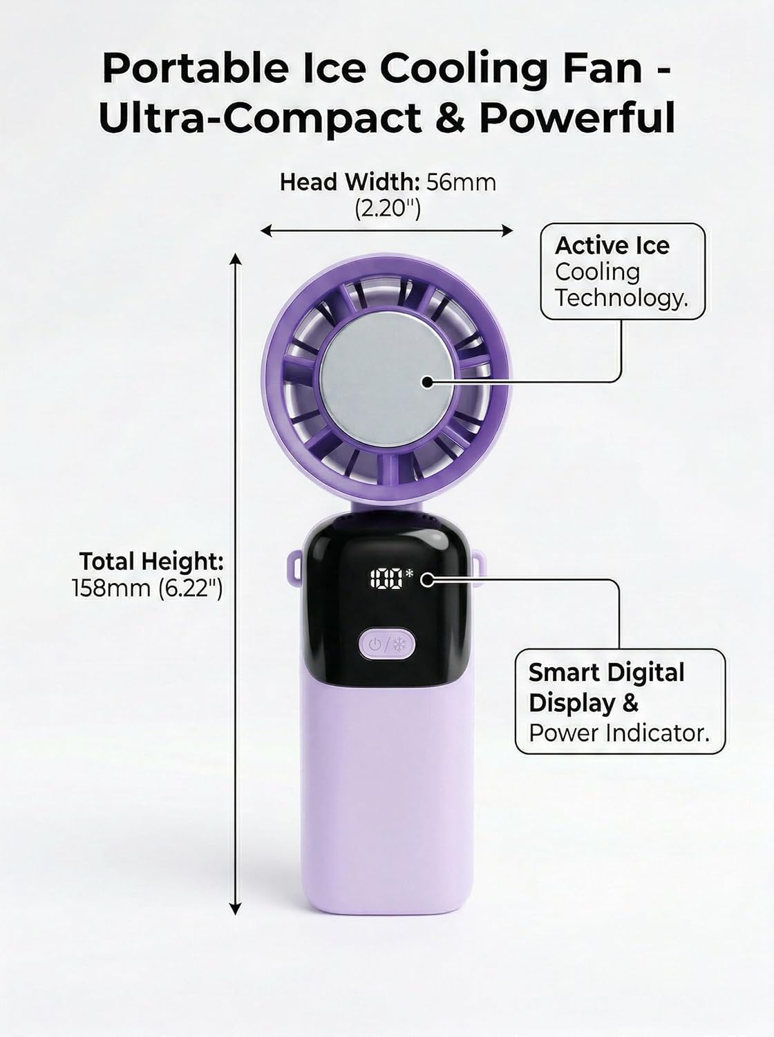 S19 Portable Handheld Fan with Ice Touch Cooling