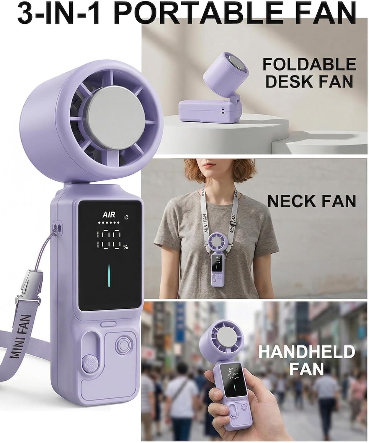 SS39 Portable Handheld Fan with Ice Touch Cooling
