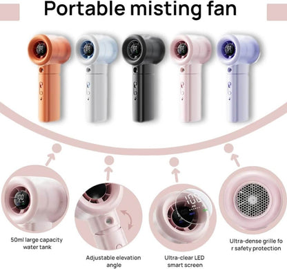 Portable Handheld Mist Fan with LED Display (SS58)
