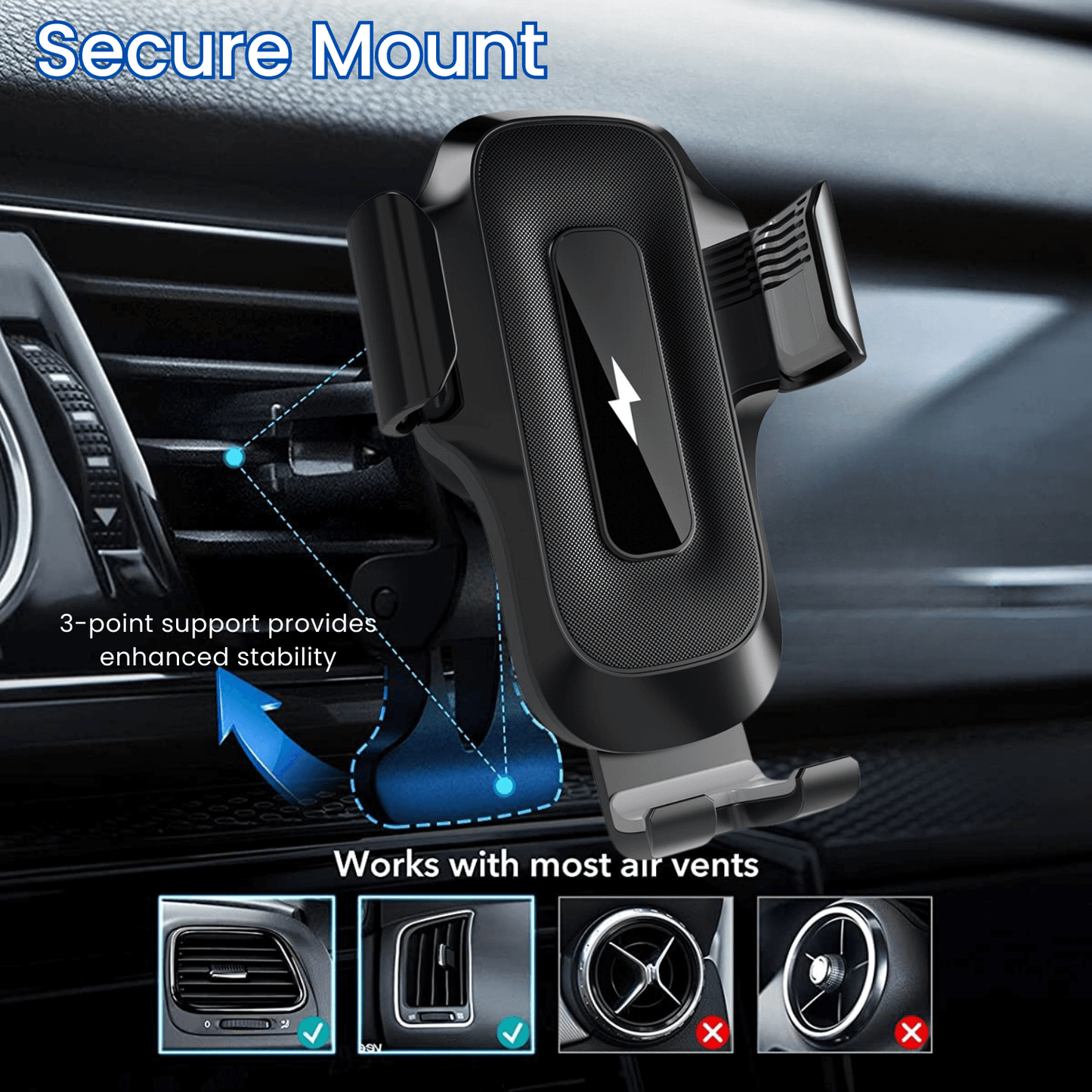 X15 Wireless Car Charger 15W Fast Charging