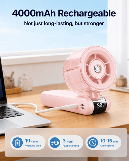 Portable Handheld Mist Fan with LED Display (S42)