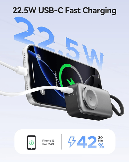 P75 Dual Port 3-in-1 Powerbank w Apple Watch Charger- 10,000mAh