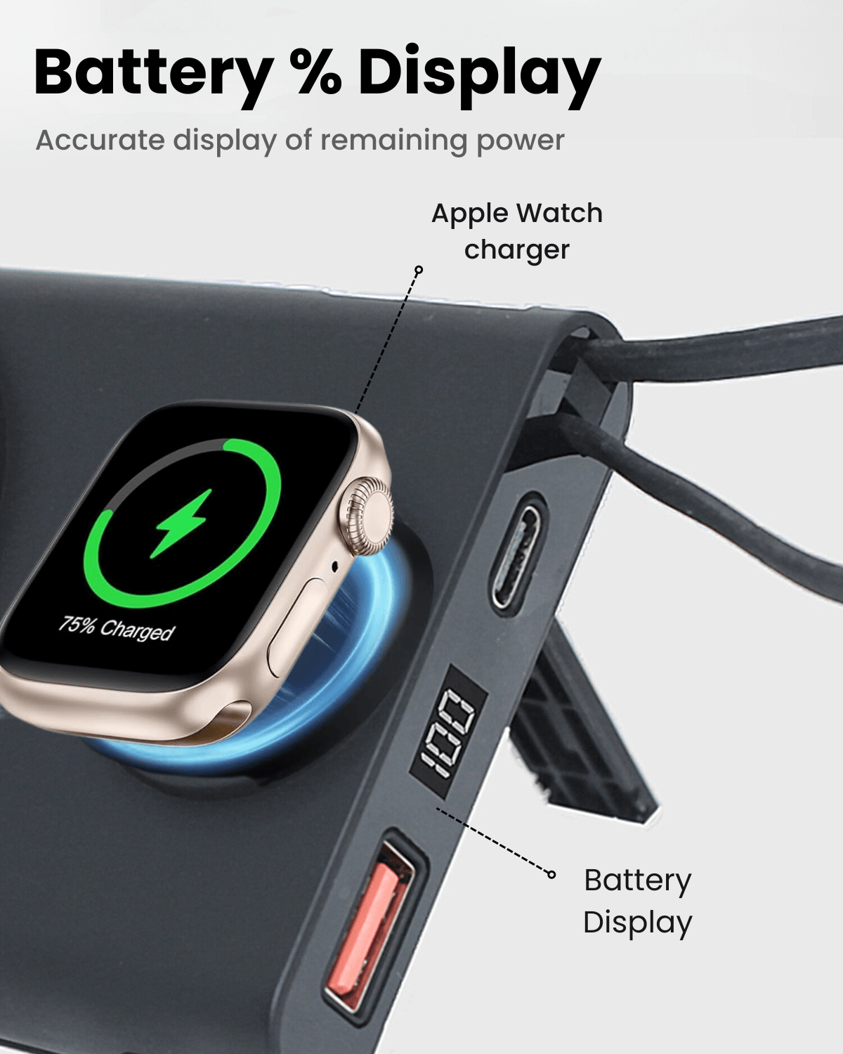 P130 2-in-1 Magsafe Power Bank with Apple Watch Charger