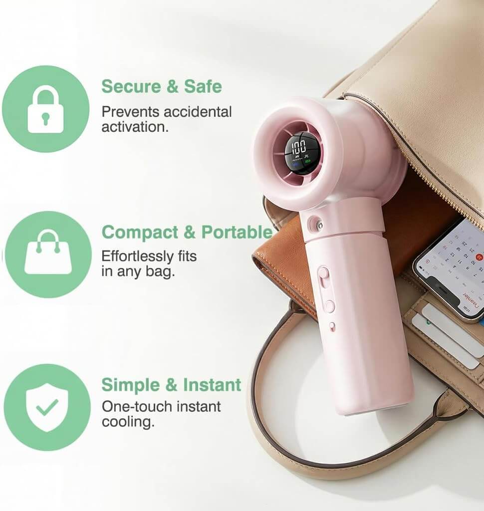 Portable Handheld Mist Fan with LED Display (SS58)