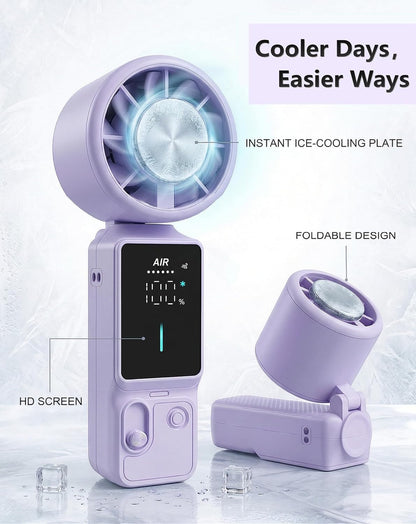 SS39 Portable Handheld Fan with Ice Touch Cooling