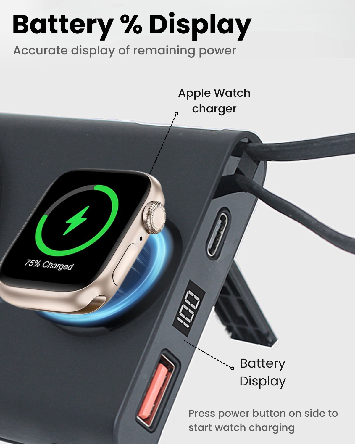 P130 2-in-1 Magsafe Power Bank with Apple Watch Charger