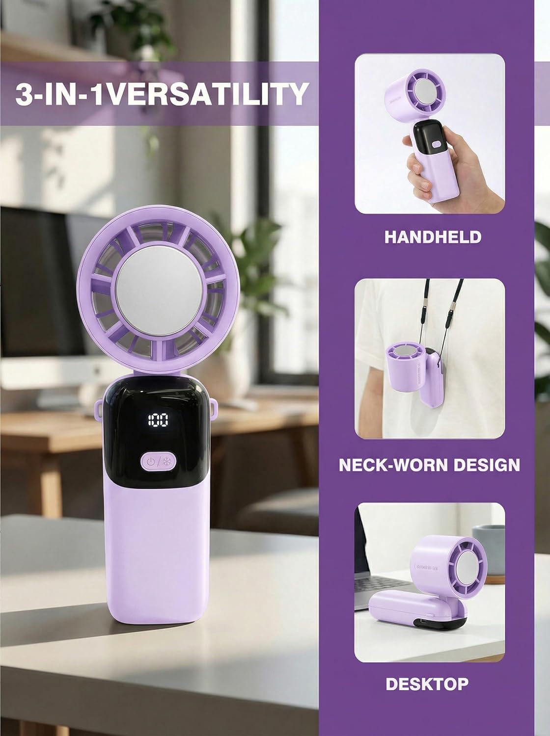 S19 Portable Handheld Fan with Ice Touch Cooling