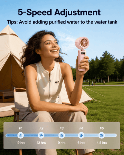 Portable Handheld Mist Fan with LED Display (S42)
