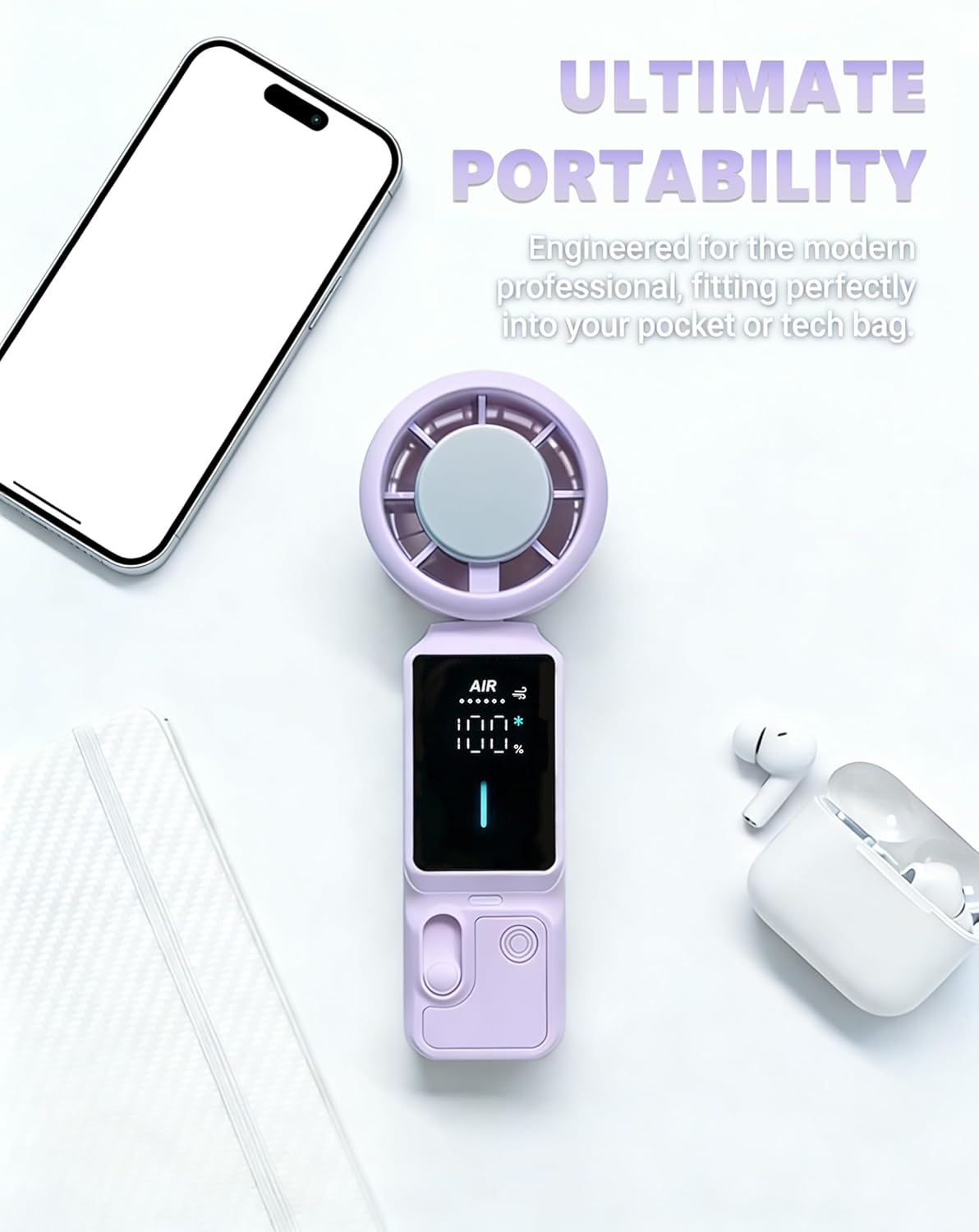 SS39 Portable Handheld Fan with Ice Touch Cooling