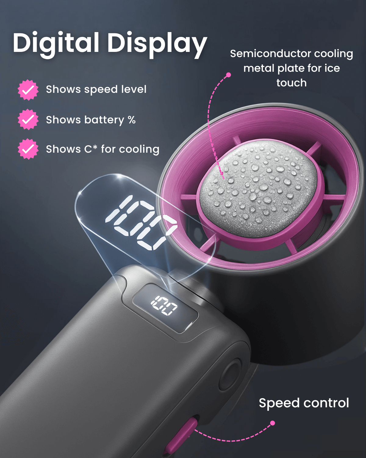 Mini Portable Handheld Fan with Ice Cooling