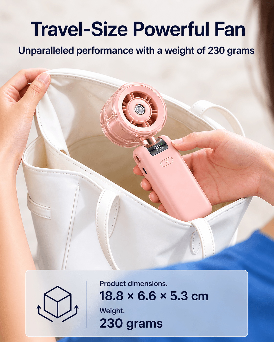 Portable Handheld Mist Fan with LED Display (S42)