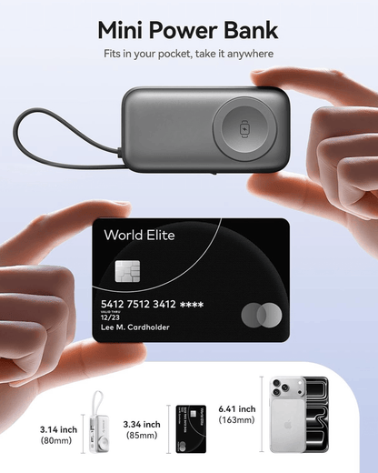 P75 Dual Port 3-in-1 Powerbank w Apple Watch Charger- 10,000mAh