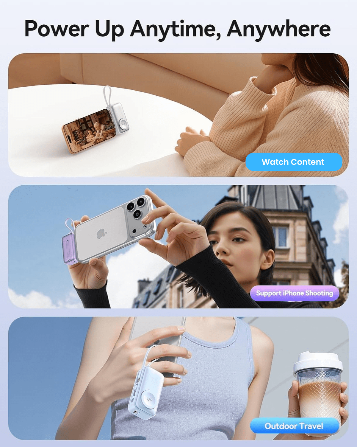 P75 Dual Port 3-in-1 Powerbank w Apple Watch Charger- 10,000mAh