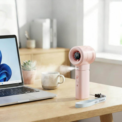 Portable Handheld Mist Fan with LED Display (SS58)