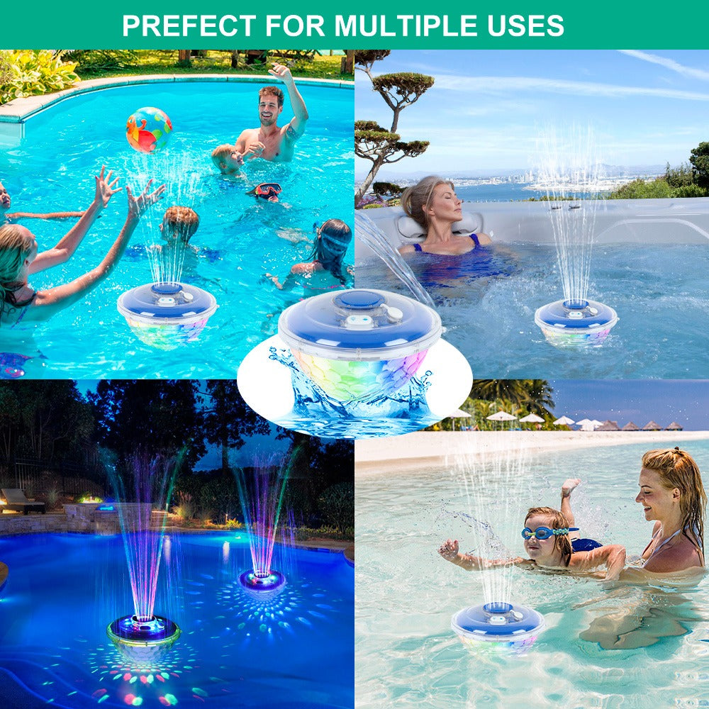 Floating Pool Fountain with Lights