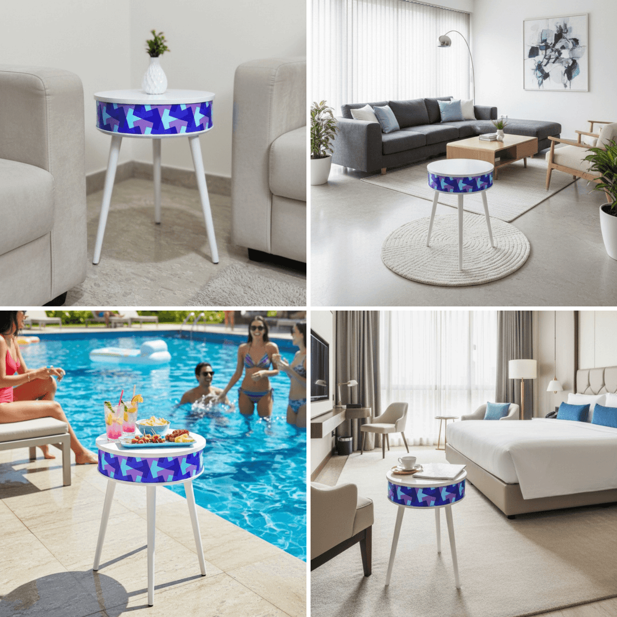 MARS Bluetooth Speaker Table with LED Lights