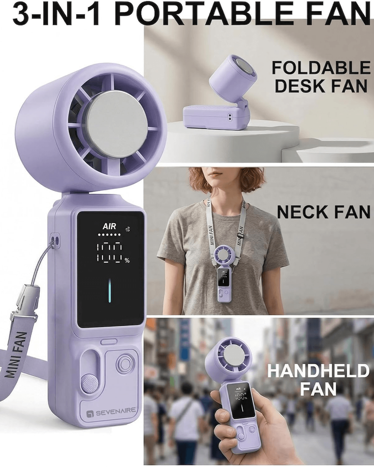 SS39 Portable Handheld Fan with Ice Touch Cooling