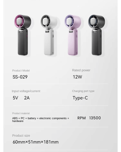 Mini Portable Handheld Fan with Ice Cooling