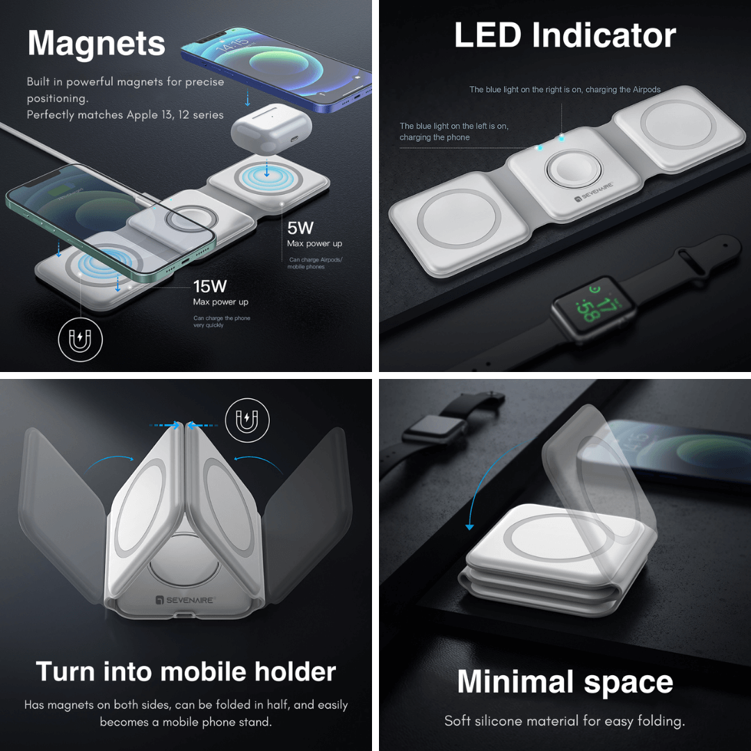 MagCharge 3-in-1 Foldable Wireless Charger (D1900)